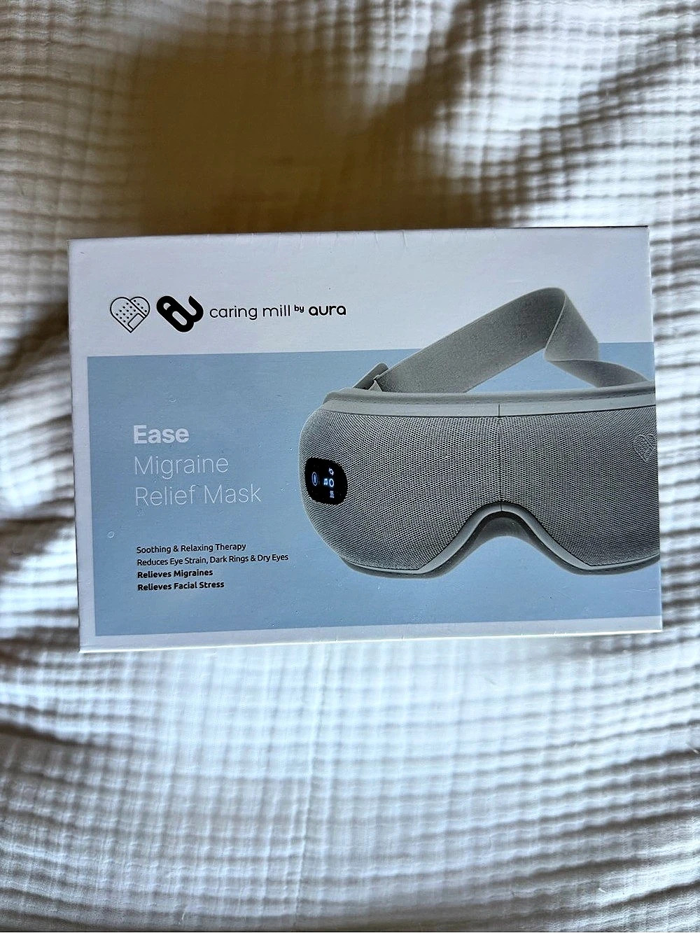 caring mill by aura Ease Migraine Relief Mask Gray NWT